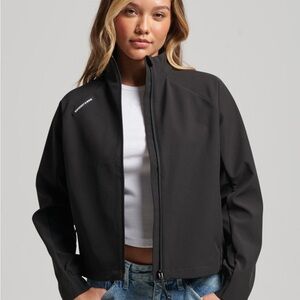 SUPERDRY Tech Softshell Track Jacket Black Size 12 Women's